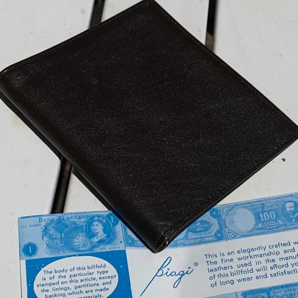 Vtg Biagi Leather Billfold Wallet
